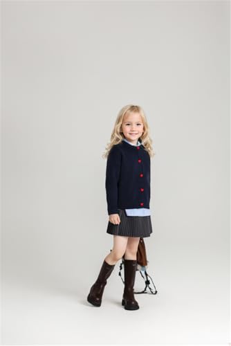 Girls Long Sleeve Cardigan Sweater Girls Button Closure Knitted Cable Cardigan4