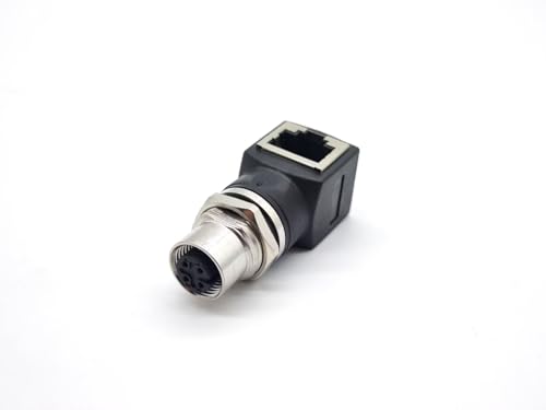 Adaptador Elecbee M12 a RJ45 D Código 4 Pines Hembra Ángulo miniatura 5