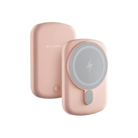 Futurizta Tech® Pixy Go MagSafe Compatible 15W Wireless Power Bank (5,000mAh,Sakura Pink) Ultra Thin & Light 20W PD Wired Output 18W PD Input, Compatible with iPhone 14,13,12, AirPods and Pro Cover