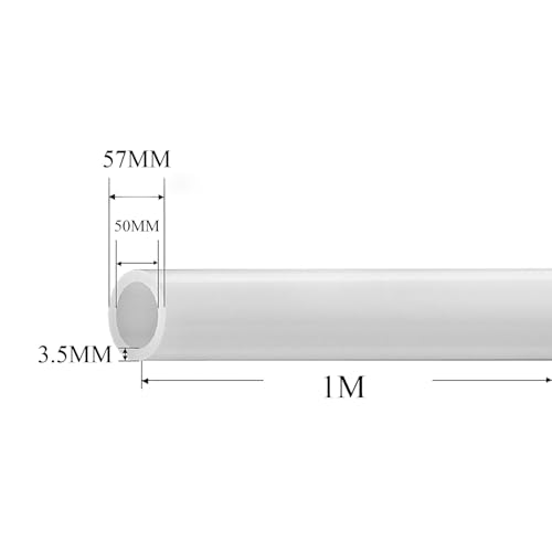 COYOUCO 38/45/50Mm ID Clear PVC Tubing, 1M Length Flexible Aquarium Tubing, Irrigation Tubing Hose, Plastic Tubing,50 * 57mm