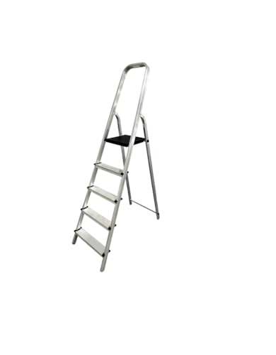 MYPRO Aluminium Step Ladder, Lightweight,Portable, Heavy Duty Platform Steps, 3 4 5 6 7 8 Step,EN131 & TUV Certified, 150KG Capacity, Ideal for Trade & DIY (5 Tread)