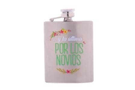 Lote de 20 Petacas Metal Frases Happy - Detalles Bodas Hombres y Mujeres