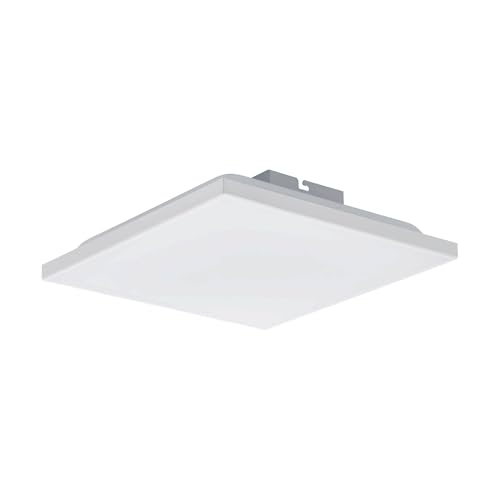 EGLO LED Panel Calemar, quadratische Deckenlampe, Deckenleuchte aus Kunststoff und Metall in Weiß, Aufbauleuchte für Büro und Küche, neutralweiß, 29x29 cm