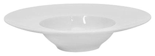 Saturnia 175014 - Piatto Fondo Gourmet in Porcellana di Alta Qualità, Cappello di prete, colore Bianco/Grigio. Diametro 27.5 cm