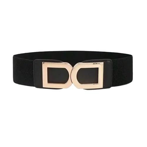 Robe élastique décontractée double D avec ceinture large élégante pour femme chic
