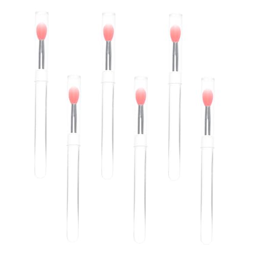 AUTSUPPL Silicone Lipstick Pen Mask Brush 6pcs Set Precision Applicator Portable for Travel Home