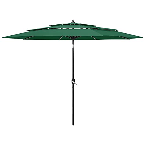 Parasol extérieur du de 3m avec poteau en aluminium vert