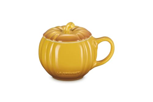 Image of Le Creuset Stoneware Pumpkin Mug with Lid, 14 oz., Nectar