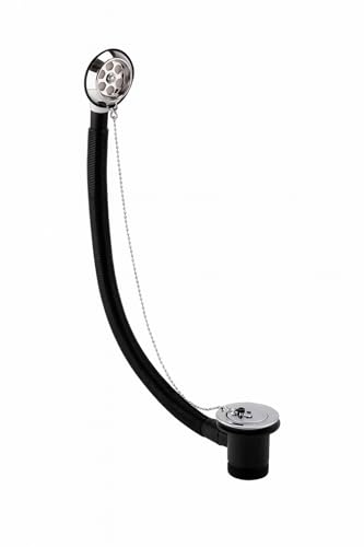 Bath Combined Waste with Overflow and Parking Plug - Chrome Finish with Chain & Plug System