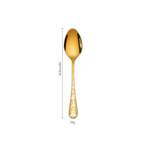 Image of Dinner Spoon Set, 18 /10 Stainless Steel Spoons, Premium Food Grade Tablespoons, Durable Metal Spoons for Home, Restaurant, Party, Mirror Finish & Dishwasher Safe (12 Pcs Big Spoon, Gold) \