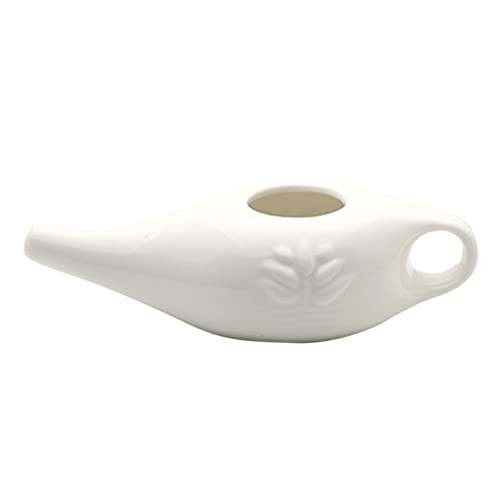 Neti olla hecha a mano de cerámica, jarra para lavado nasal, limpiador de nariz Neti Pot, olla Neti duradera de cerámica, herramienta de cuidado sinusoidal para el hogar, apto para lavavajillas,