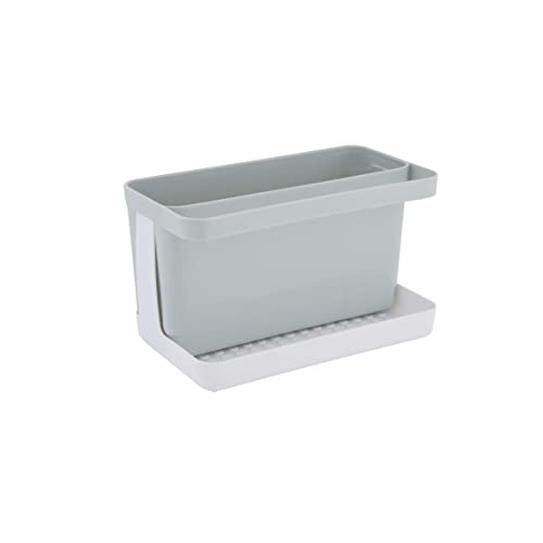 axentia 130669 Caddy Sink Organiser for Kitchen, Plastic, Grey/White, Approx. 20 x 12 x 11 cm
