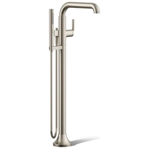 Kohler T27424-4-BN Tone™ Floor-mount bath filler trim with handshower, Vibrant Brushed Nickel by Kohler - Image 4