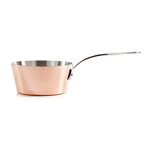 Samuel Groves C4P0144RH 16cm Copper Induction Tapered Milkpan, Stainless Steel