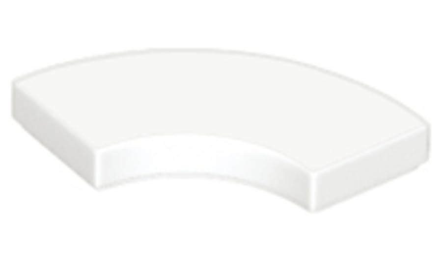 LEGO Round Corner Tile, 2 x 2 Macaroni, Part 27925 (White, 10, Bricks)