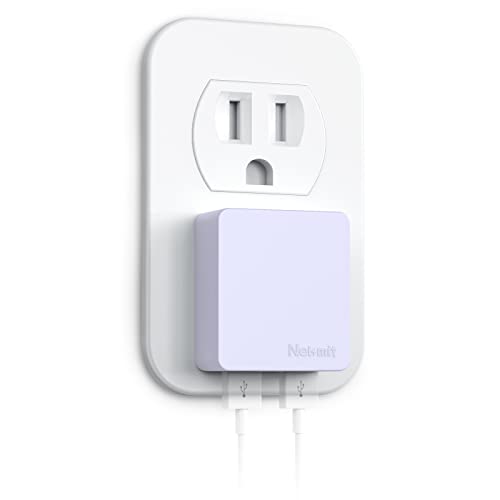 Nekmit Dual USB Wall Charger, Slim, Smart IC, Purple