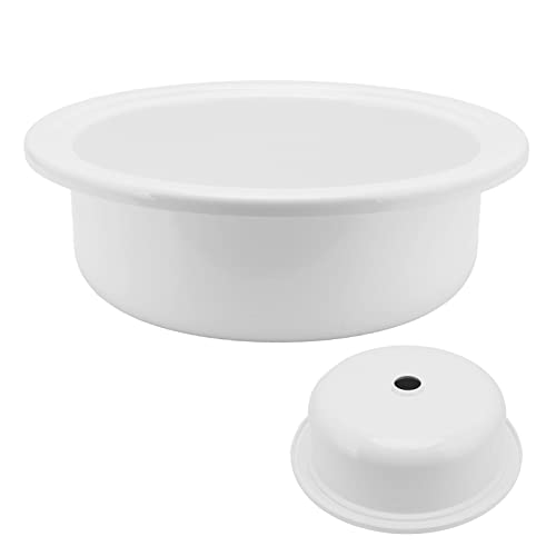 Cocoarm Fregadero Redondo para Vehículos Recreativos, Fregadero Acrílico con Superficie Lisa, 375x130mm Utilizado para Baños de Autocaravanas y Yates