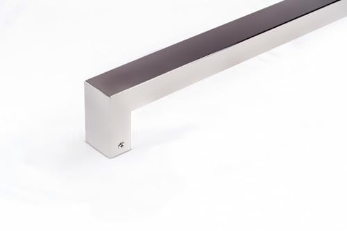 12 Inch 1-Sided Stainless Steel Door Handle Brushed Nickel Finish, Modern Door Pull Handle for Commercial Glass Fiberglass Entry Doors Wooden Barn Doors Interior Exterior, Square Rectangular Bar - Thumbnail 3