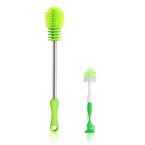 Review Silicone Bottle Brush, Dishwashing Cleaning Brush Set, Baby Bottle Cleaner Brush for Washing Glass Baby Bottles Coffee Mugs Beer Sport Bottles, Long Handle Review Silicone Bottle Brush, Dishwashing Cleaning Brush Set, Baby Bottle Cleaner Brush for Washing Glass Baby Bottles Coffee Mugs Beer Sport Bottles, Long Handle