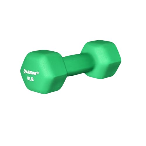 Lifeline Fitness Neoprene Dumbbell Weights – Premium Individual Hand Weights – Multiple Weight Options Available, Green
