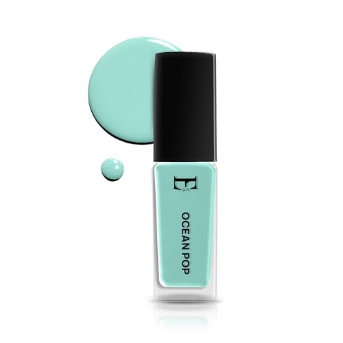 Image of OCEAN POP Vegan Nail Polish Mint Green Color | Long Lasting Chip Resistant Formula | Quick Dry Glossy Finish | Non Toxic & Cruelty Free Nail Paint for Women | 10 ml