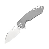 FerraMonster Taschenmesser Klappmesser Outdoor Messer Survival Messer EDC Einhandmesser mit Taschenclip, Tasche - M390 Stahl, Griff mit Titan - Männer Geschenk (Grey - 03)