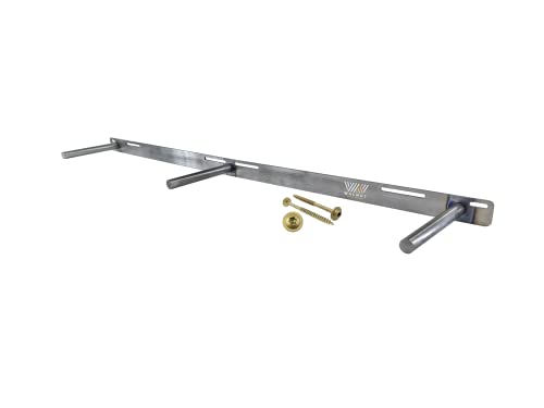 Floating Shelf Bracket - 43” Hidden Shelf Brackets, 150 LB Weight Capacity, for Shelves 43-60" Long, 3/4 Inch Industrial Solid Steel Support Rods Walnut Wood Works