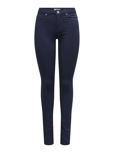Jean Coupe Skinny Femme ONLY pantalon stretch taille normale denim bleu foncé classique