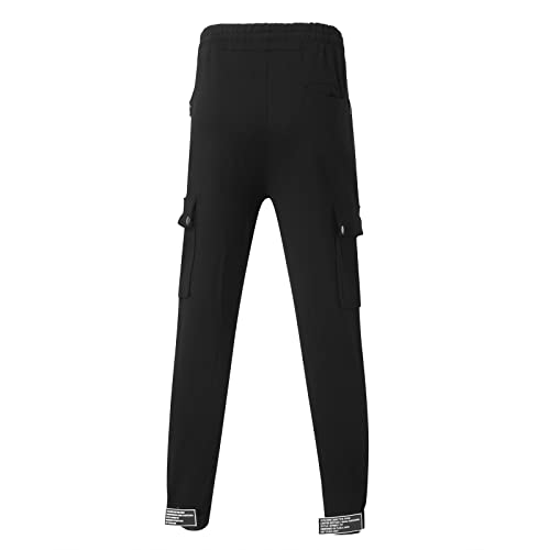 Mens Casual Pants Sweatpants Oversize Overalls Fitness Overalls Cotton Fitness Pants Running Men Pants Black #TOP2