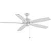 Fanimation Aire Deluxe 52 inch Matte White with Matte White Blades and Pull Chain FP6284MW