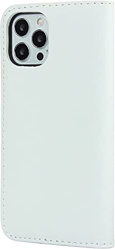Étui portefeuille iPhone 13 Pro Max blanc avec béquille intégrée