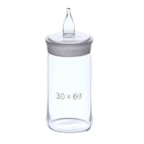 FRCOLOR Labor Glaswaage Wägeflasche mit Schraubverschluss 30x60mm für Labor und Duftlagerung aus Klarem Glas mit Hohem Rand