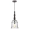 Edvivi 1 light pendant light farmhouse oil rubbed bronze ceiling light with seeded glass bell jar shade adjustable hanging light fixture for kitchen dining bedroom  urban country home decor
