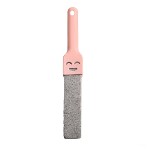 Herramienta de limpieza de inodoro de piedra pómez con mango para eliminar óxido, escamas y manchas en inodoros, fregaderos y bañeras, material natural para un uso seguro (rosa)