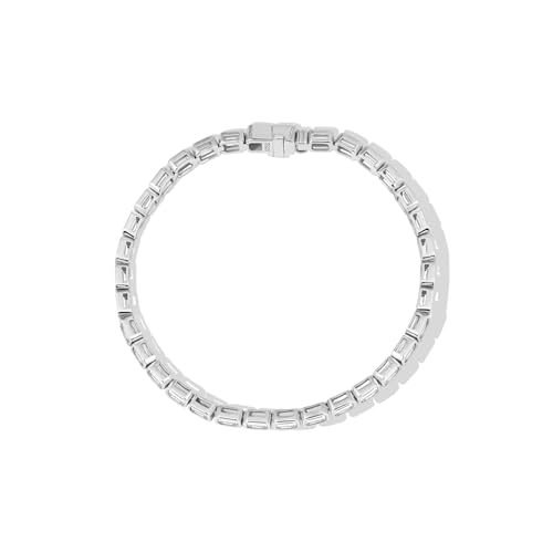 14K Gold Plated 925 Silver Filled Tennis Bracelet Bezel CZ Bangle for Women — view 2