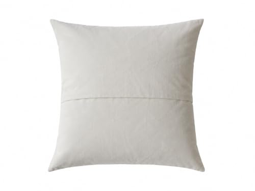 Image of Cotton Cushion Covers 16x16 Inch - Hand Block Floral Print Pillow Covers for Sofa, Couch & Bedroom (Pack of 5) (Cream & Blue)