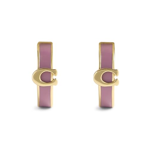 Image of COACH Jewelry Women's Signature C Enamel Huggie Earrings