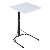 T-LOVENDO.ES Mesa Auxiliar Plegable con Altura Ajustable, Sillón (Blanco)
