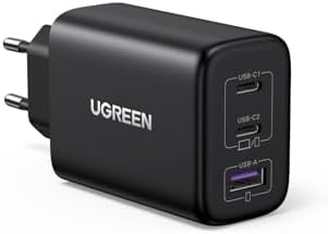 UGREEN USB C Ladegerät 65W, 3-Port kompaktes Netzteil, PPS Schnellladegerät | Laptop Charger, tragbar für unterwegs, kompatibel mit MacBook Pro/Air/Neo, iPad, iPhone 17, Galaxy S26