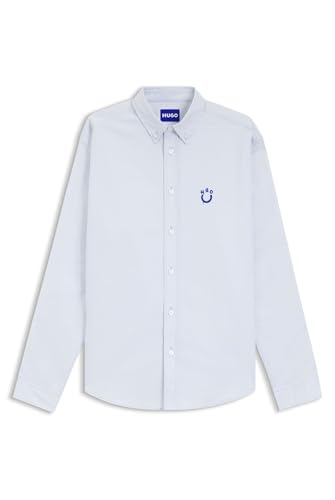 Chemise en coton Oxford HUGO avec logo brodé pour élégance durable