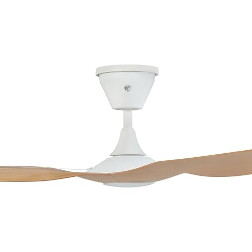 Image of Big Ass Fans Haiku Coastal 60 inch Smart Outdoor Ceiling Fan with Remote for Indoor & Covered Patio, Coastal-Rated, Corrosion-Resistant, Caramel /White