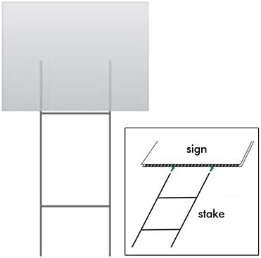 8 Pack Heavy Duty Metal H-Stakes H Frame Wire Stakes, 17.4'' x 7'' Yard Sign Stake for 4mm Corrugated Signs