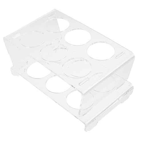 Organizador de huevos para frigorífico acrílico transparente de 2 capas
