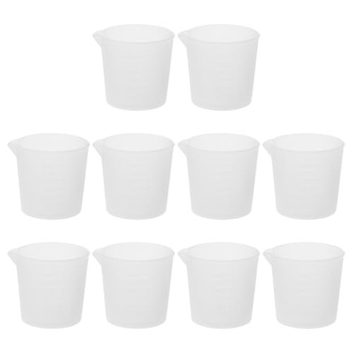 GALPADA 10 Vasos Medidores Para Mezclar Resina Epoxi Ideales Para Encerar Resina Vasos Medidores Reutilizables Para Medicamentos Color Blanco