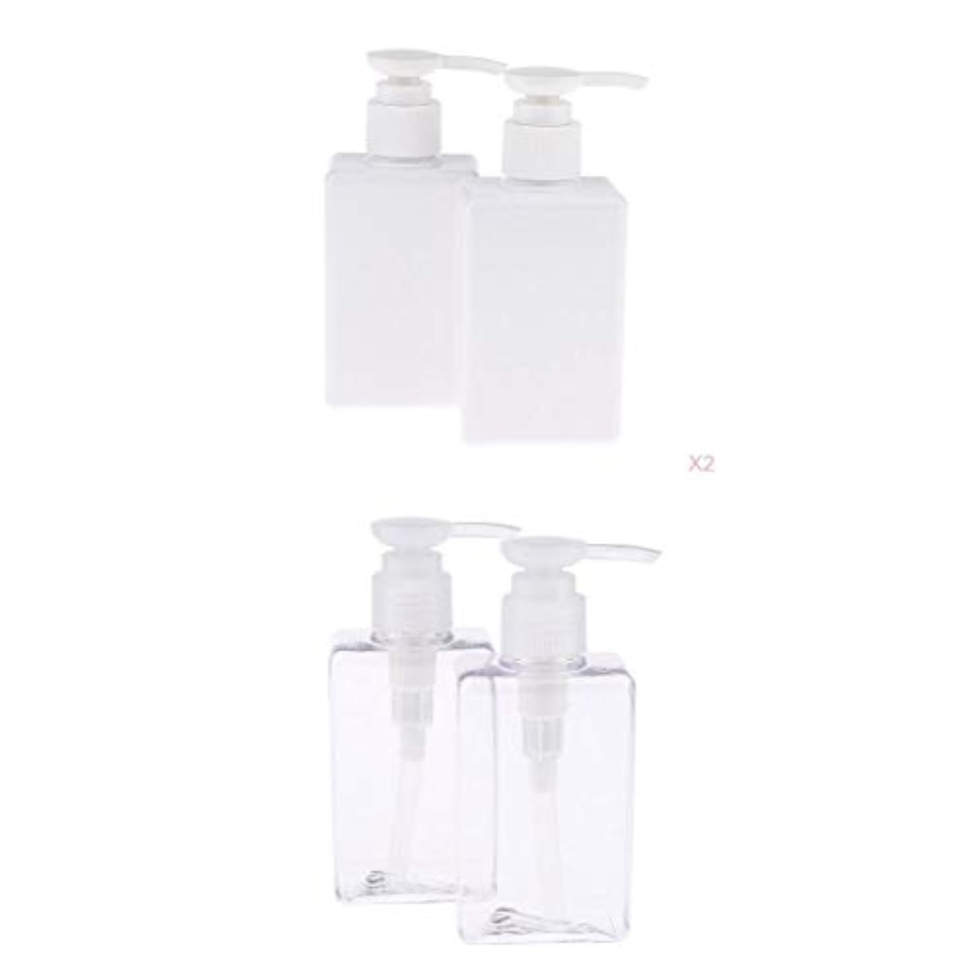 6Pcs 150ml PET Empty Flat Press Pump Bottles Containers for Shampoo Emulsion