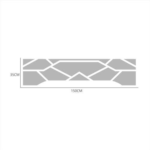 Image of 59 inch Racing Stripe Graphic Car Sticker for Truck Pickup Rear Decal Plaid Graphic Self-Adhesive Universal Decorative Sticker Trunk Lid Vinyl Car Decal Accessories(1PCS) (Gray)