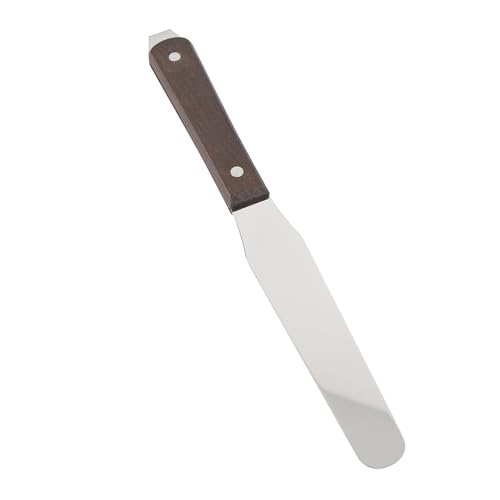 Espátula de Glaseado de Pastel Recto, Espátula de Hielo de Acero Inoxidable con Mango de Madera para Queso, Queso, Queso (20.3 cm / 8 pulgadas)