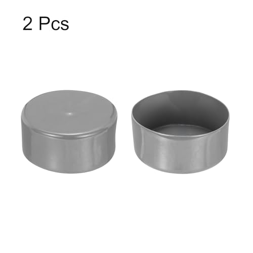 Image of uxcell 2pcs Rubber End Caps 110mm(4 5 /16 inch) ID Vinyl Round Tube Bolt Cap Cover Screw Thread Protectors Light Gray, 50mm Height