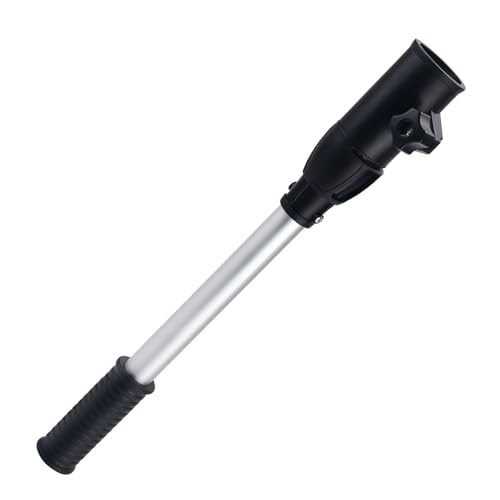 CLGMarine Tiller Extension Handle for Outboard & Trolling Motors - Anodized Aluminum Tube Corrosion Resistant, TPR Soft Rubber Anti Slip Handle, Twist Lock Sleeve,17.5 Inches