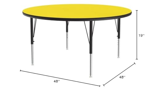 Correll-48-Round-Classroom-Activity-Table-Height-Adjustable-19-29-Yellow-Durable-High-Pressure-Laminate-School-Furniture-Made-in-The-USA Correll 48 Round Classroom Activity Table Height Adjustable 19 29 Yellow Durable High Pressure Laminate School Furniture Made in The USA